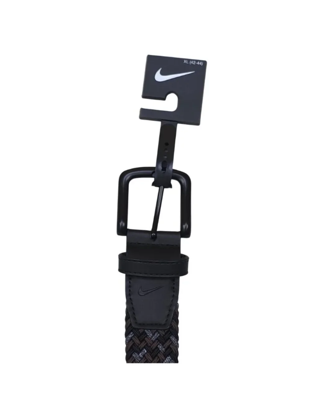 Nike Braided Woven Stretch Golf Belt XL 42-44 Metal Buckle Brown/Black/Gray